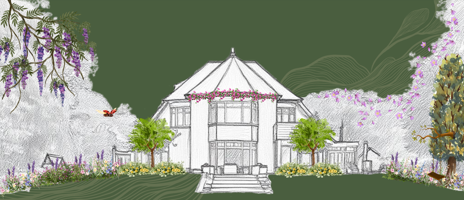 Illustratie van Landgoed de Kamp in Heelsum